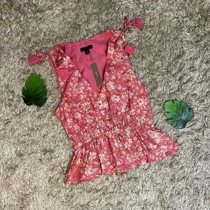 NWT J. Crew V-Neck Cotton Voile Top in Tossed Floral